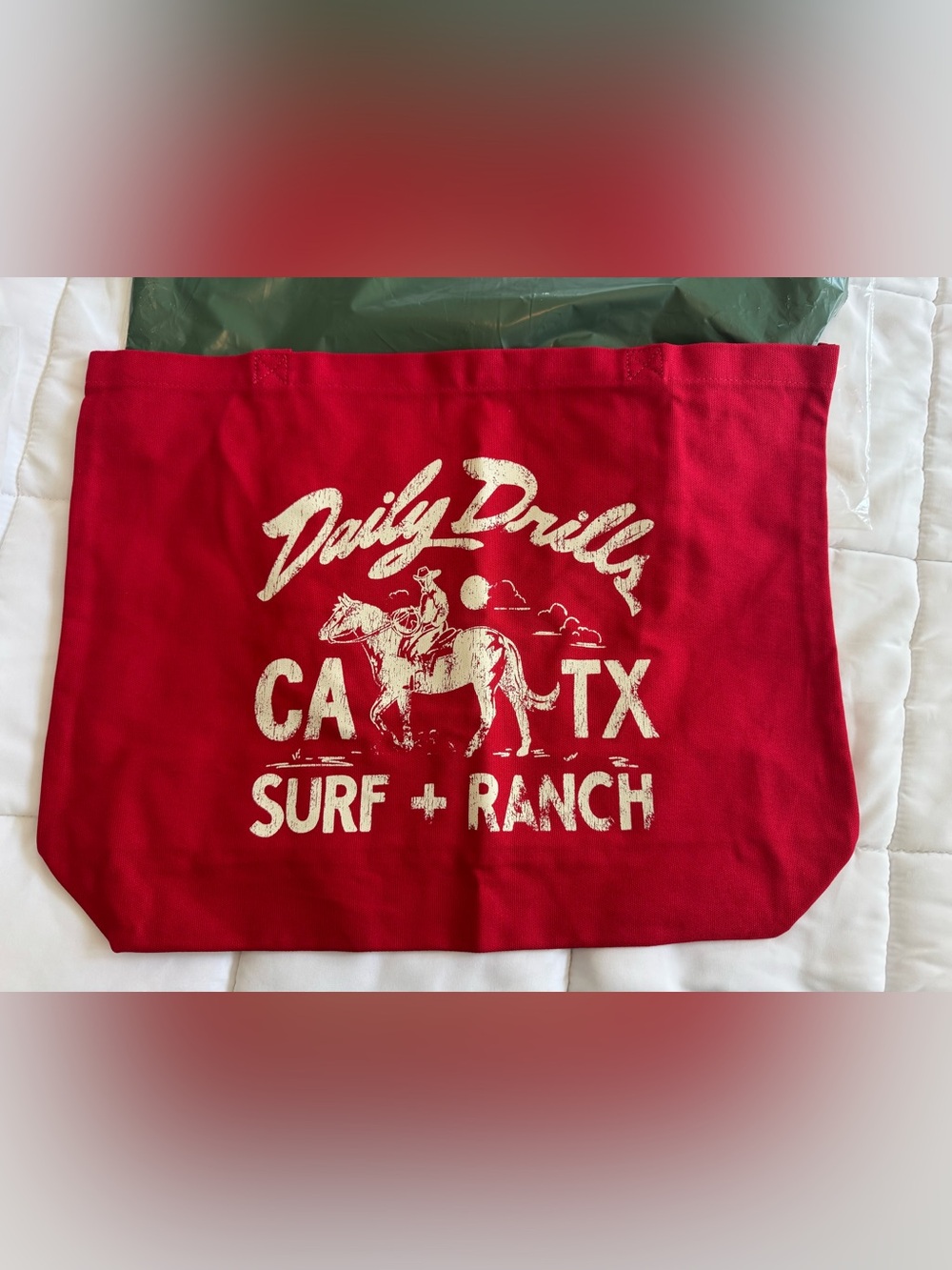 Daily Drills Surf + Ranch Canvas Tote - Red
